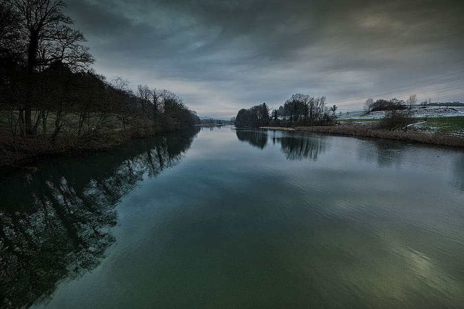 River, Reuss, Water, Running, water running, reflection, lake HD wallpaper