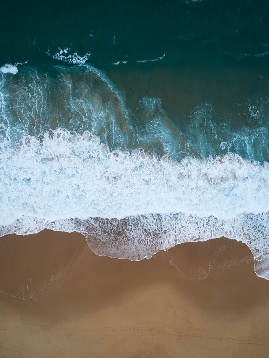iPhone wallpaper, seawaves painting, sand, ocean, beach, alex wise, HD wallpaper