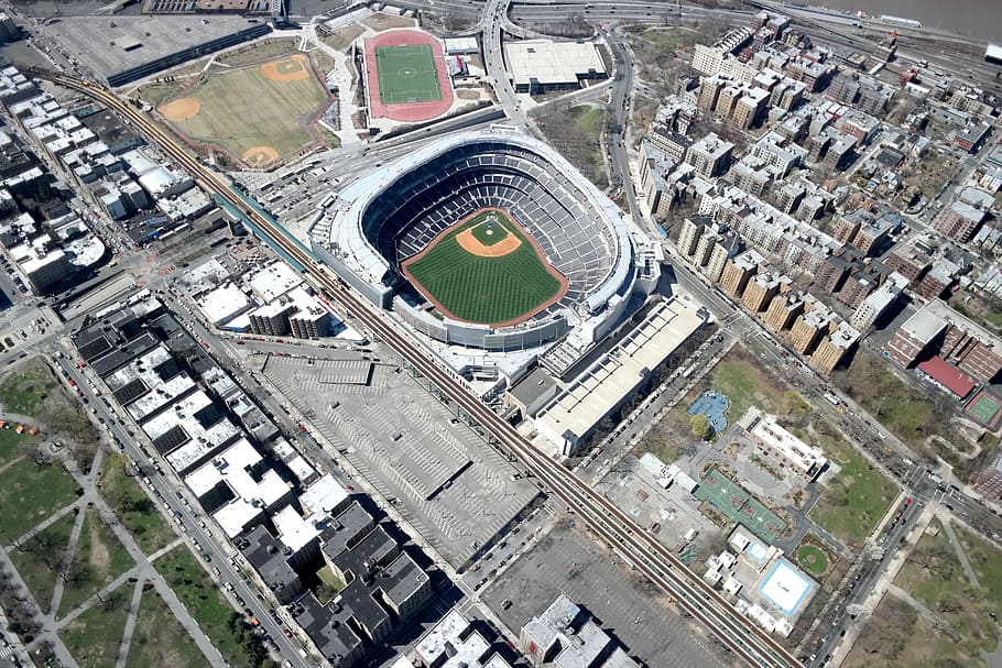 HD wallpaper: aerial photo of baseball stadium at daytime, yankee, new,  york