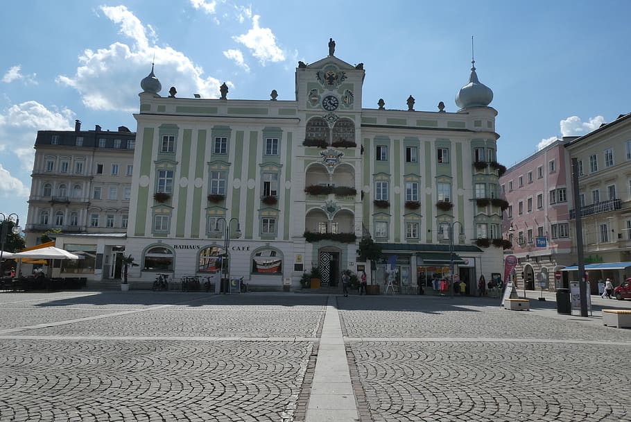 town hall, gmunden, architecture, building, austria, travel, HD wallpaper