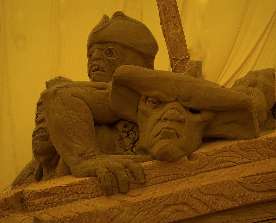 sandy figures, competitions, artists, hobbyists, culture, sand sculpture HD wallpaper