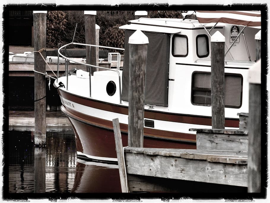 Boat, Dock, Slip, Trawler, Ship, Marina, pier, marine, craft HD wallpaper