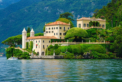 HD wallpaper: villa del balbianello, italy, tremezzo, lake, lake como ...