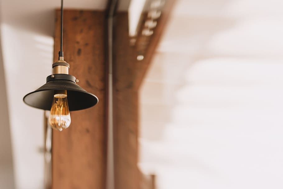 lamp, light, bulb, electricity, hang, steel, lighting equipment HD wallpaper
