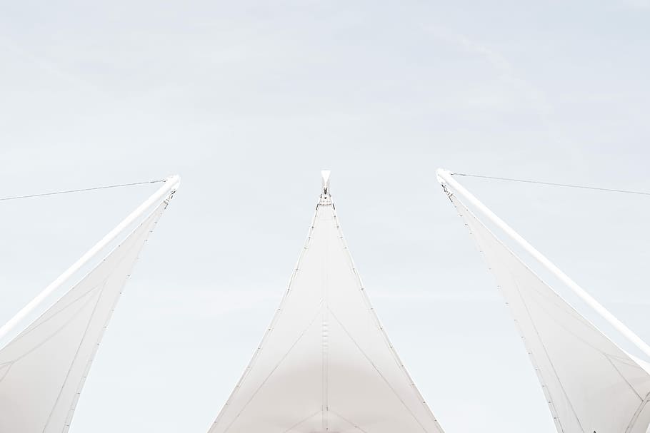 worm's eye view photography of building, untitled, sail, flag HD wallpaper