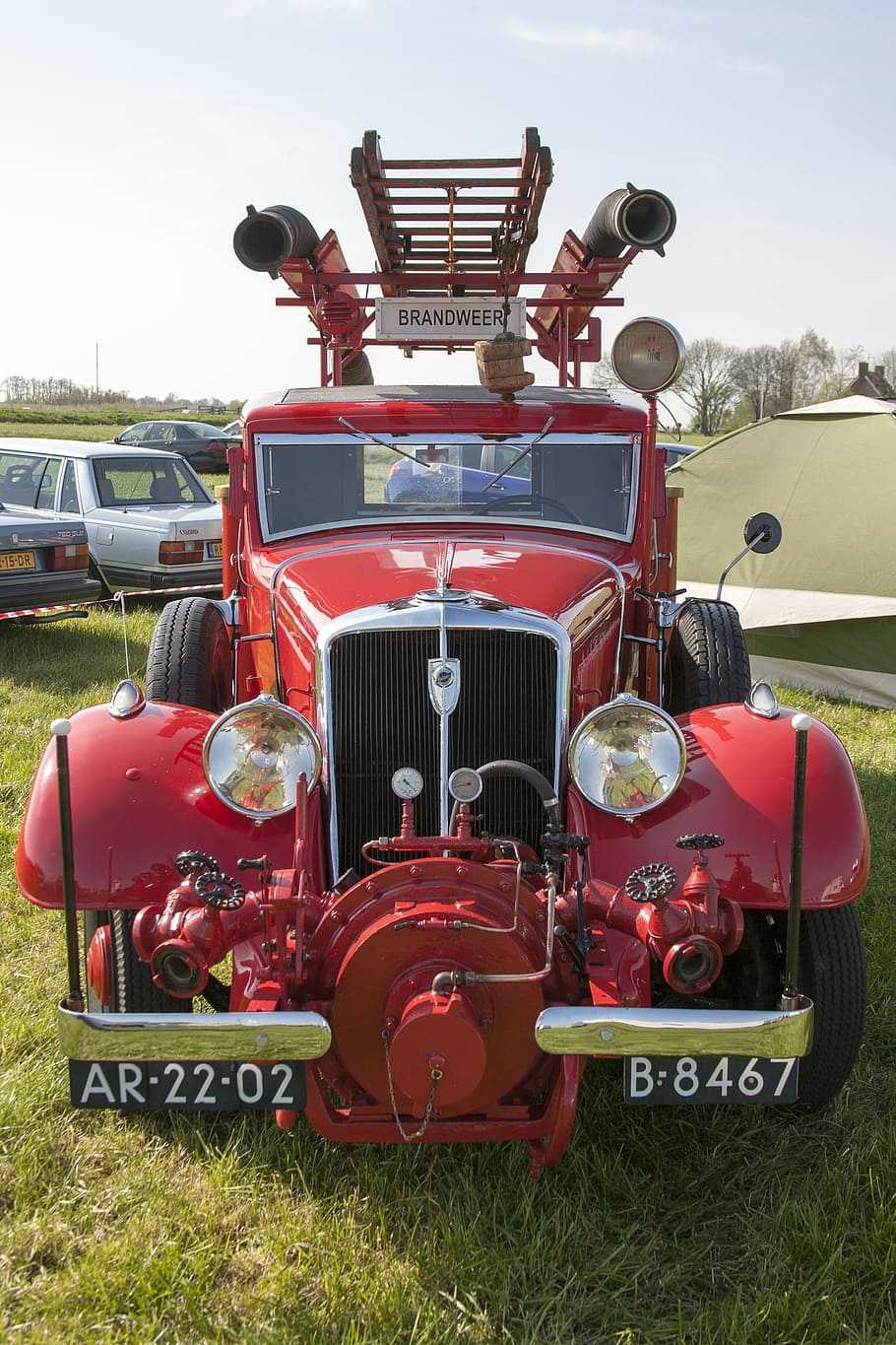 Oldtimer, Auto, Fire Truck, red, vintage car automobile, classic HD wallpaper