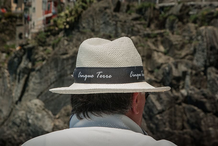 Cinque Terre, Hat, Straw, Hairstyle, rear view, day, outdoors, HD wallpaper