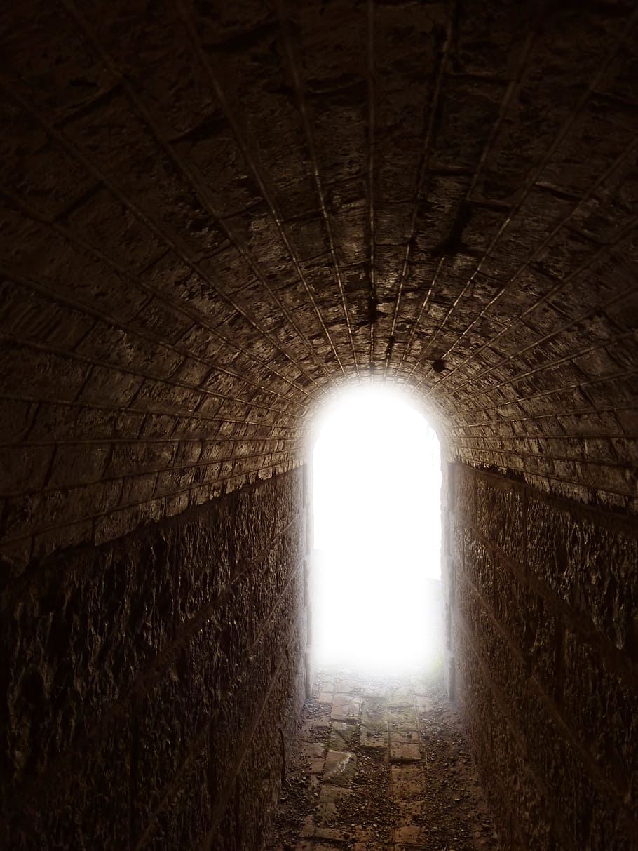 architectural photography of brown passage, Tunnel, Light, Symbol HD wallpaper