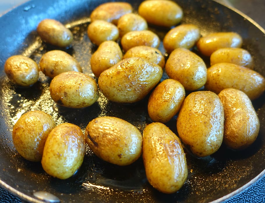 potatoes, small potatoes, fried, rissole, garnish, accessories HD wallpaper