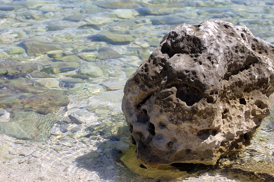Stone, Hole, Structure, Sample, leaky, crack, surface, water HD wallpaper