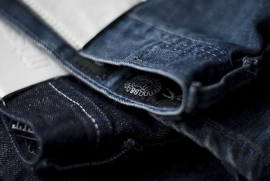 blue denim jeans, trousers, pants, clothing, textile, fashion