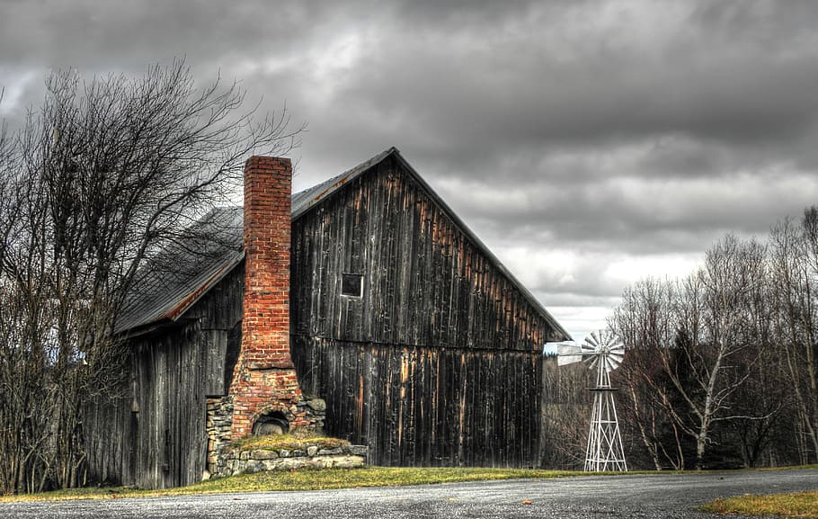 Old Barn, Clouds, Fall, abandoned, rural Scene, architecture And Buildings HD wallpaper