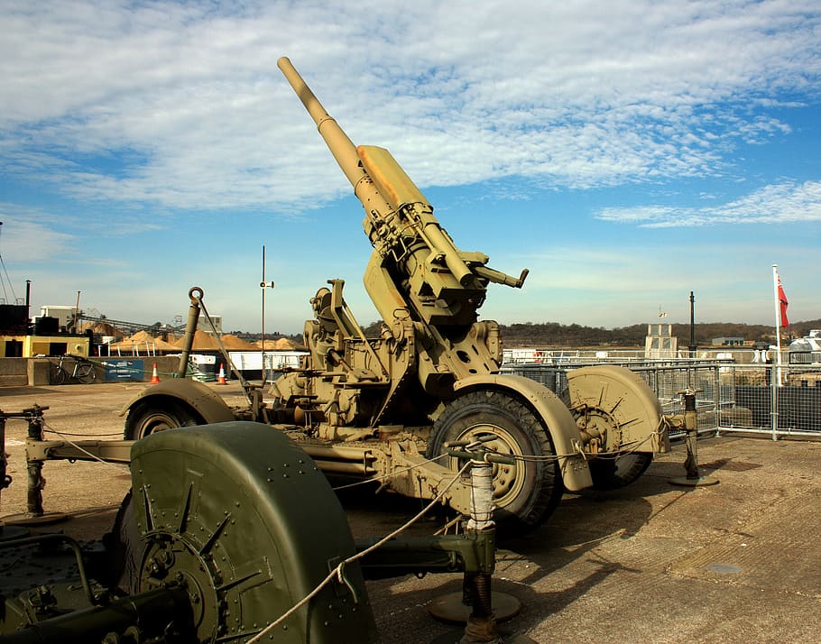 gun, war, defence, army, military, weapon, defense, anti-aircraft HD wallpaper
