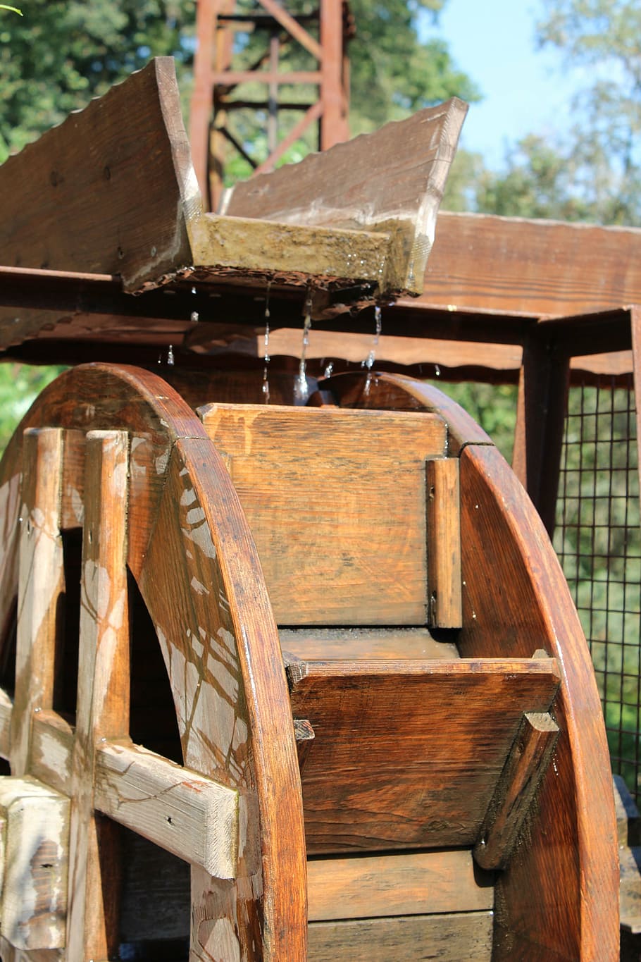 water, wheel, wet, vintage, old, wooden, mill, drop, wood - material, HD wallpaper