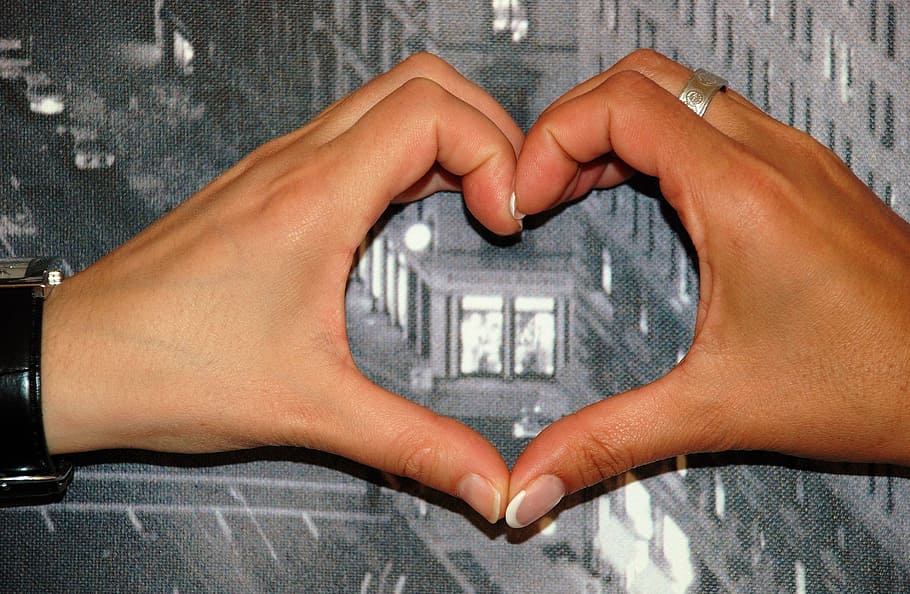 person hand creating heart formation, hands, fingers, love HD wallpaper