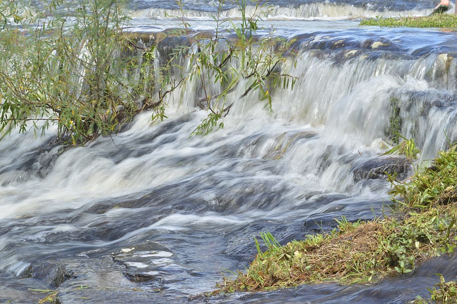 long exposure photography of river, cascade, rio, water, waterfall HD wallpaper