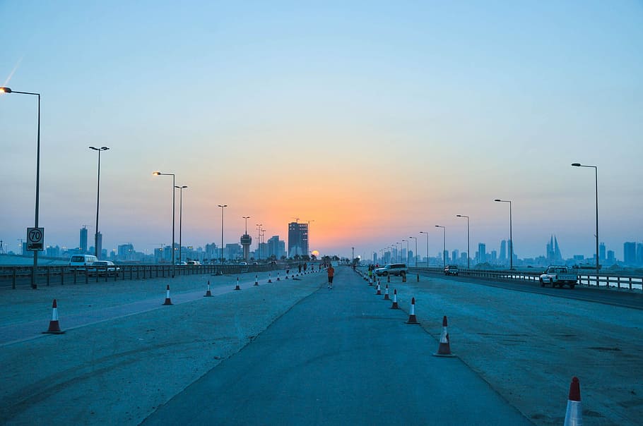 Sunset, Sundown, Bahrain, water, outdoors, cold temperature HD wallpaper
