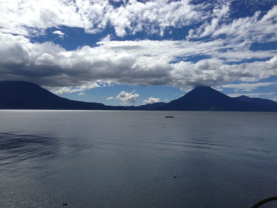 atitlan guatemala, lago atitlan, lake, volcanoes, mountain
