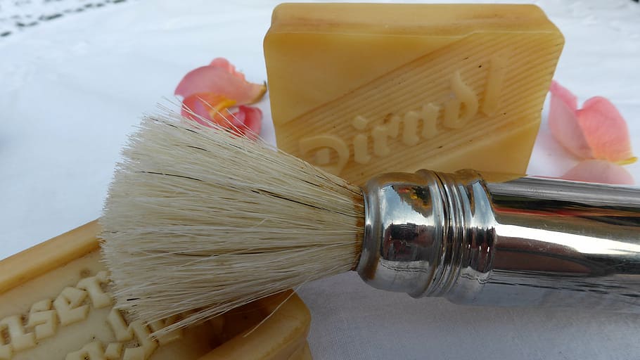 brown makeup brush, shaving brush, cosmetics, shave, bart, manicure HD wallpaper