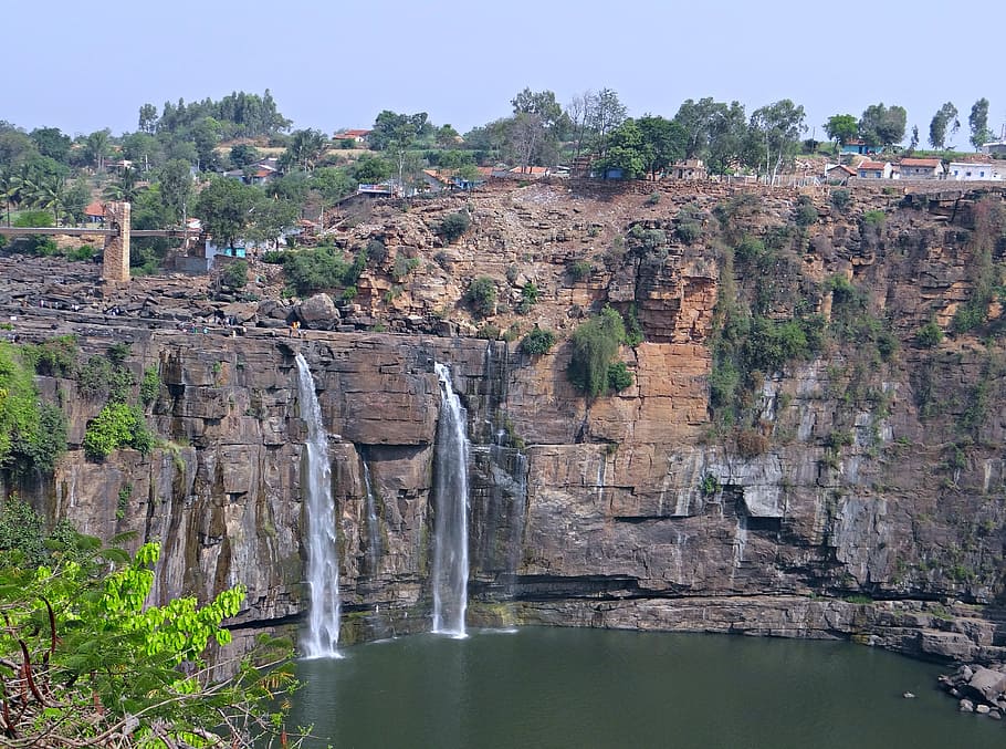waterfall, falls, ghataprabha, river, gokak falls, landscape HD wallpaper
