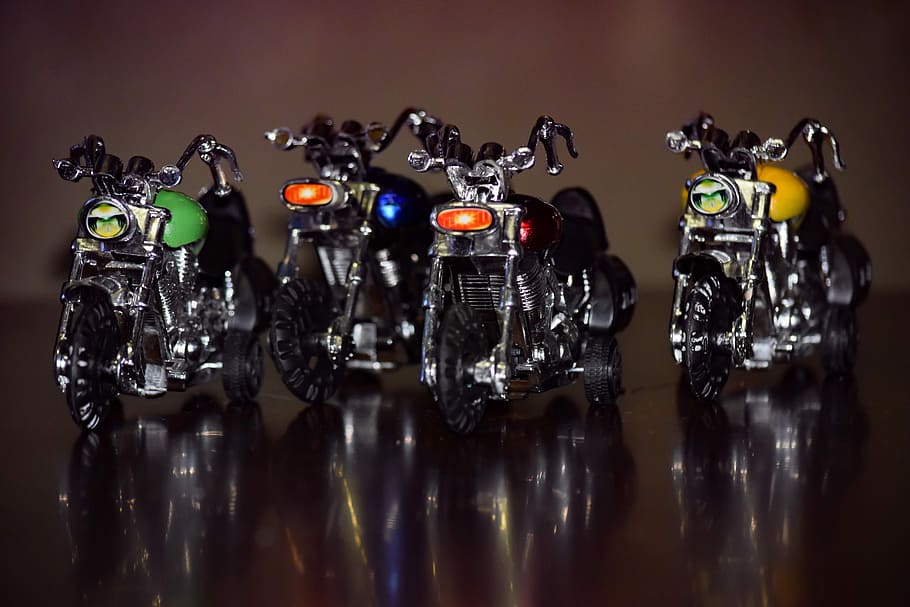motorcycles, bikes, shining, reflection, toys, no people, indoors HD wallpaper