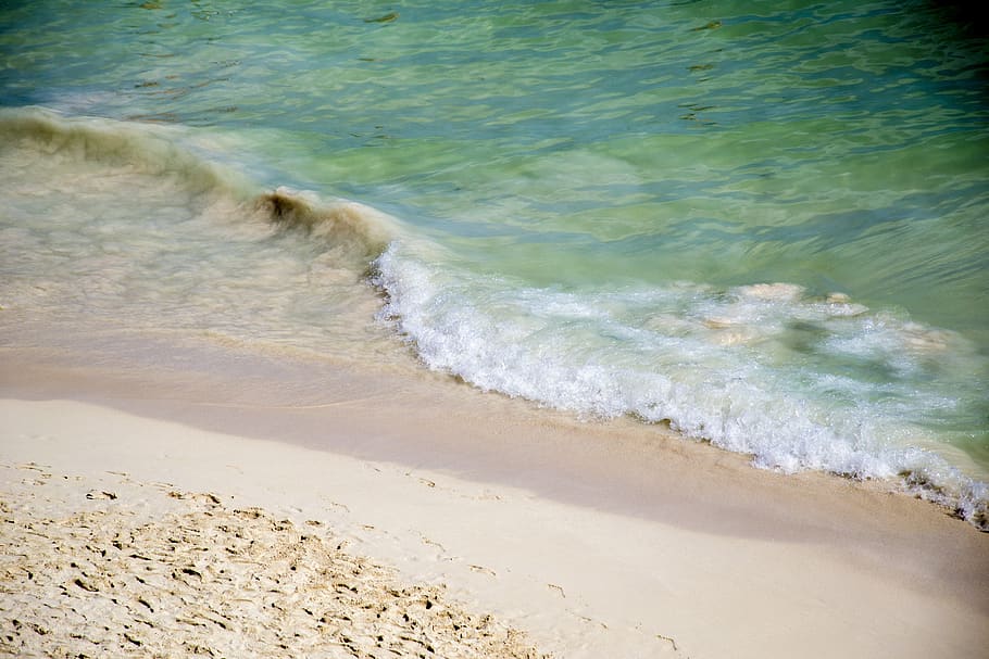 sea, sand, caribbean, water, motion, beach, land, wave, aquatic sport HD wallpaper