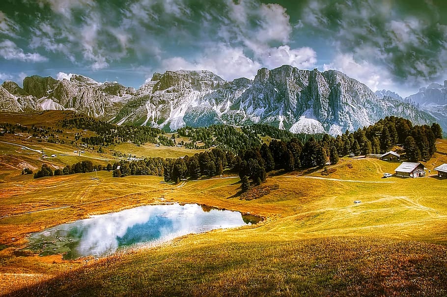 snow, landscape, mountains, nature, alpine, clouds, cloudy, environment HD wallpaper