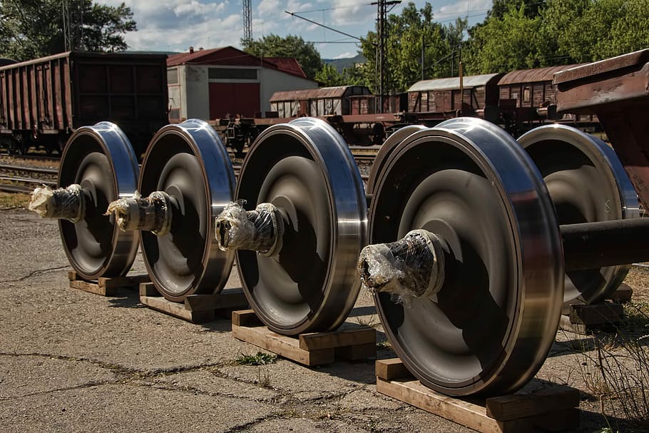 railway, wheels, metal, day, architecture, no people, built structure HD wallpaper