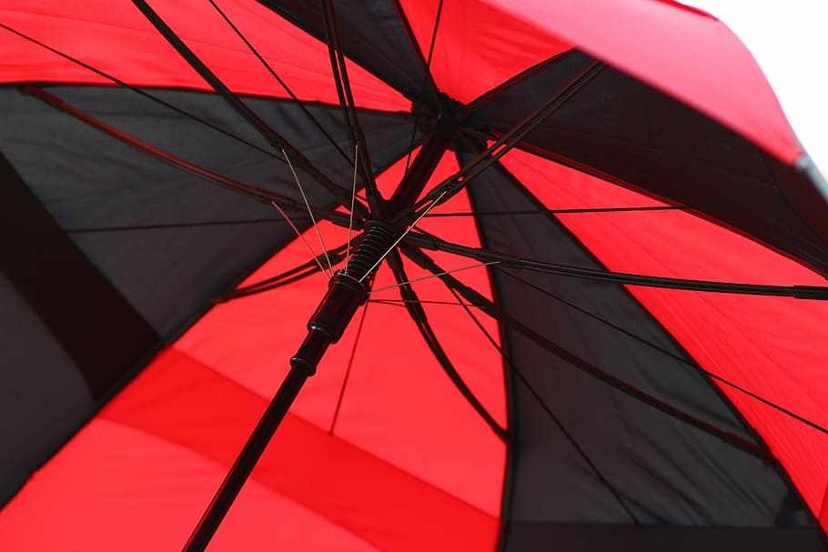 abstract, black, red, umbrella, parasol, weather, no people HD wallpaper