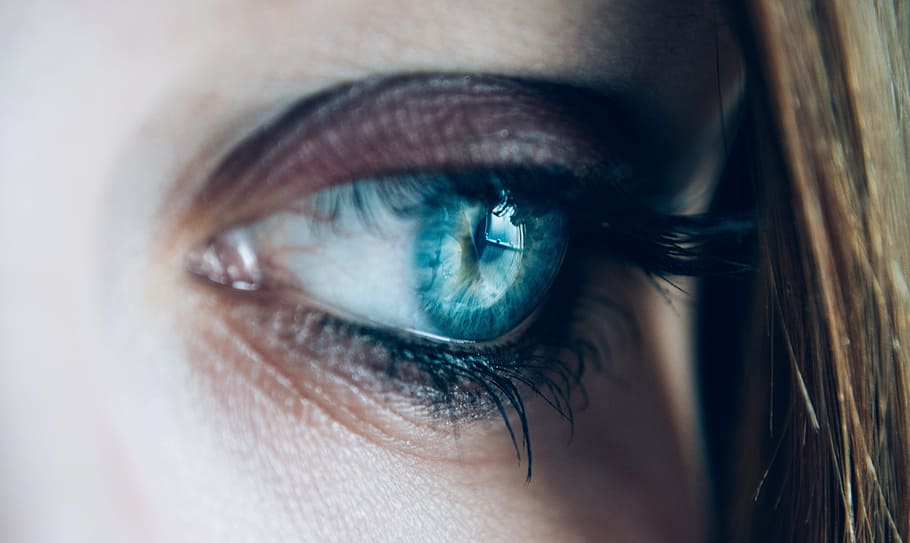 woman's blue eyes, close-up, eyelashes, see, human body part HD wallpaper