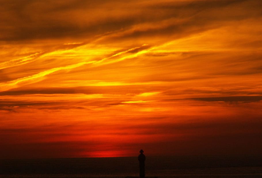 sunset, color, evening, sky, silhouette, cloud - sky, dramatic sky HD wallpaper