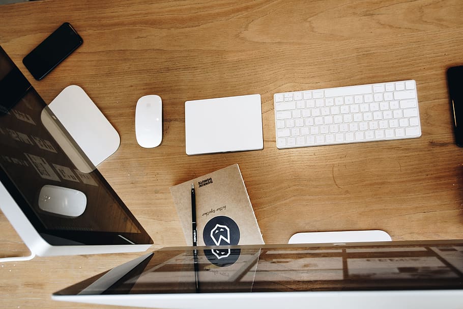 apple, desk, technology, computer, devices, electronics, imac HD wallpaper