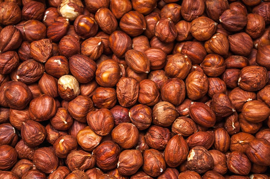 bunch of brown nuts, eating, natural, nutrition, nature, vitamins