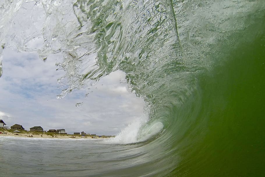 Ocean, Wave, Barrel, Tunnel, Water, sea, nature, no people HD wallpaper