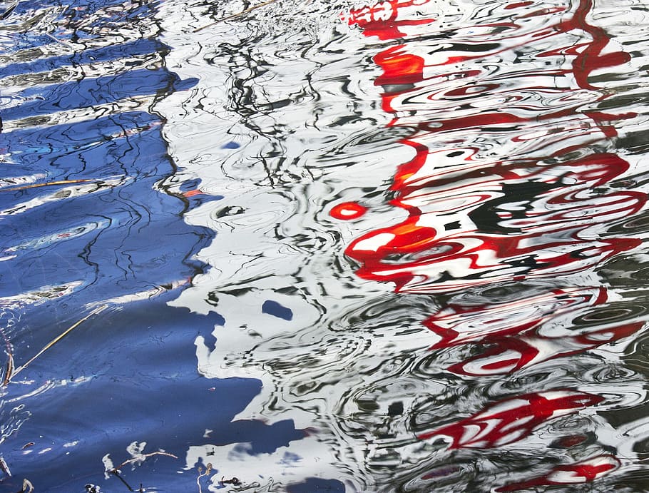 Water, Reflection, Abstract, blue, ripples, reflecting, pattern HD wallpaper
