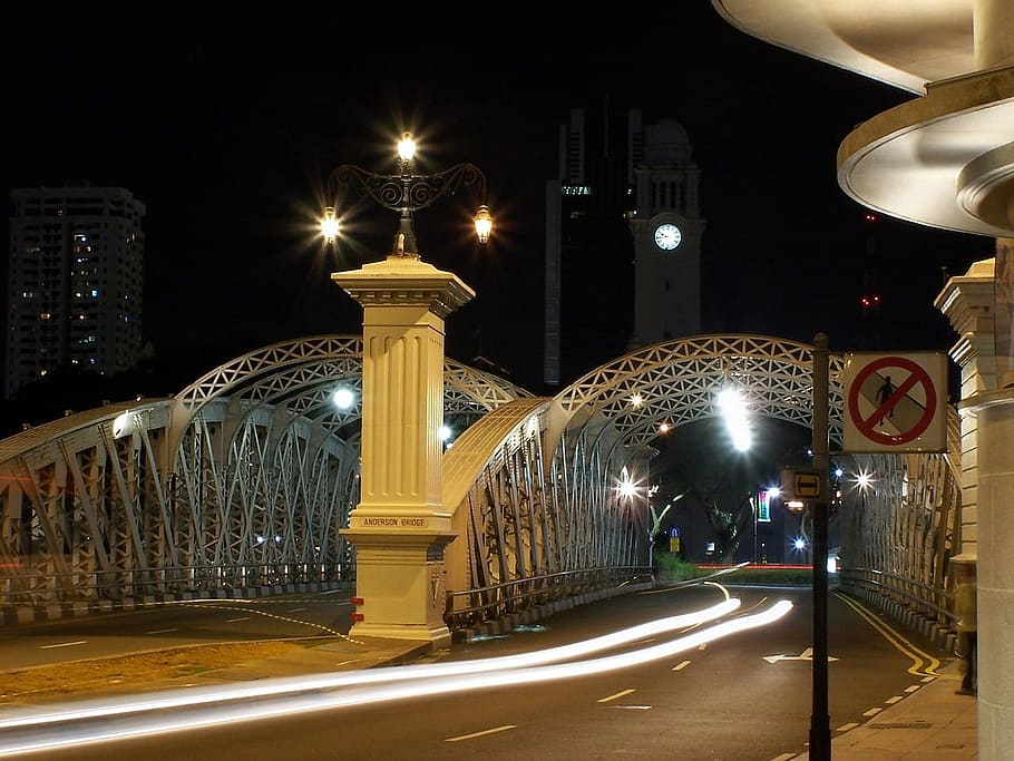 timelpase photo of a street, night, illuminated, architecture HD wallpaper