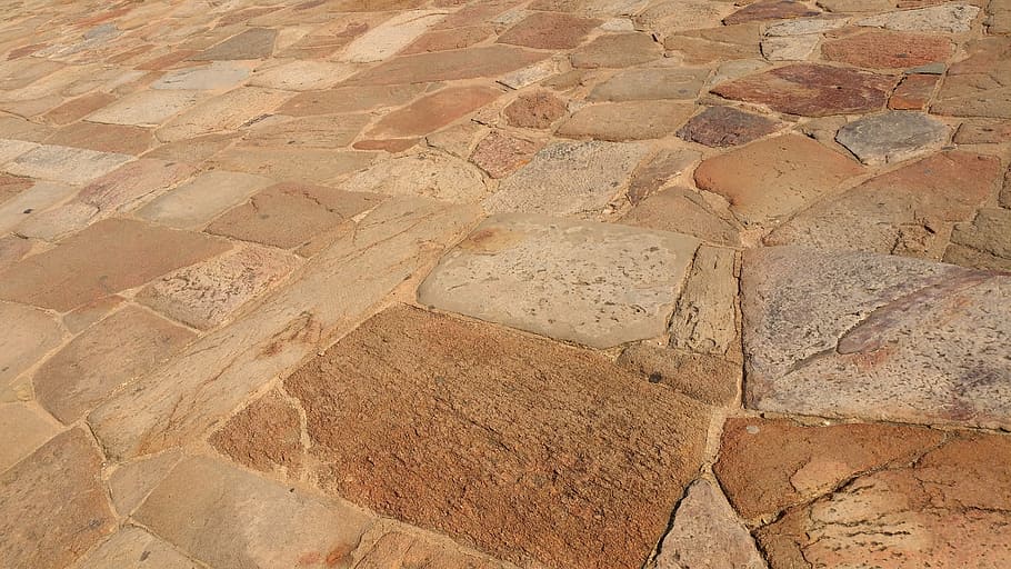 brown bricks floor, landscape, orange, path, pavement, rocky HD wallpaper
