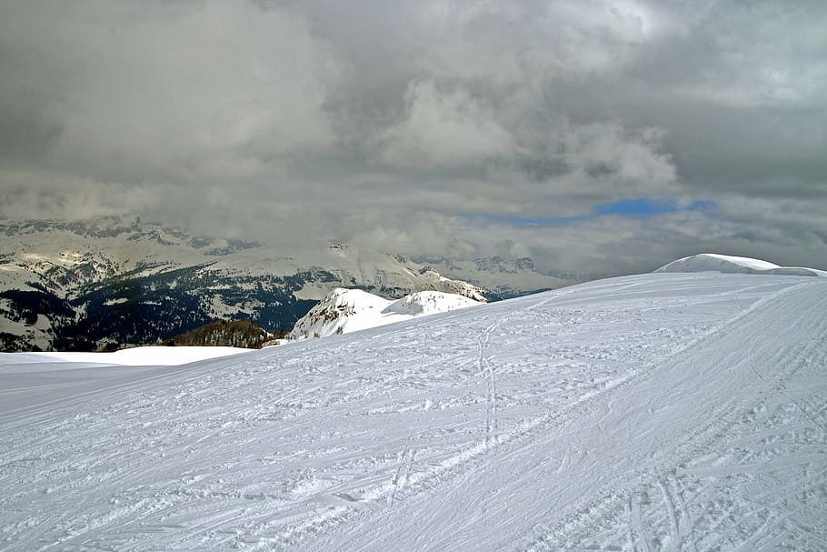 marmolada, dolomites, veneto, belluno, italy, alps, snow, winter landscape, HD wallpaper