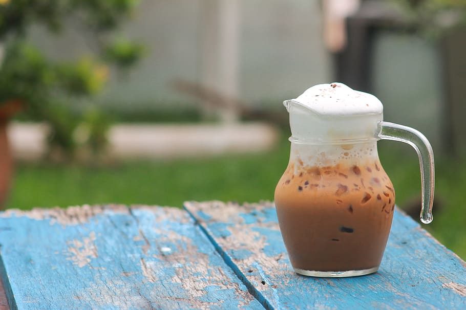 cappuccino, ice coffee, refreshing, happy, beverage, bubble HD wallpaper