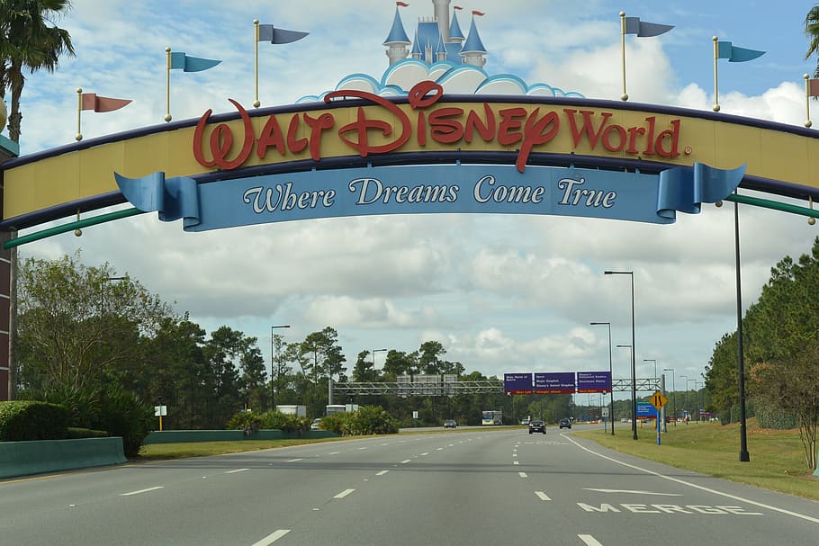 Walt Disney World. signa, amusement park, posters, holiday, family, HD wallpaper