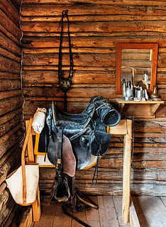 black leather horse saddle, ride, western, equestrian, usa HD wallpaper