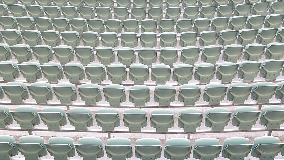 seating, stadium, empty, audience, arena, rows, chairs, public HD wallpaper