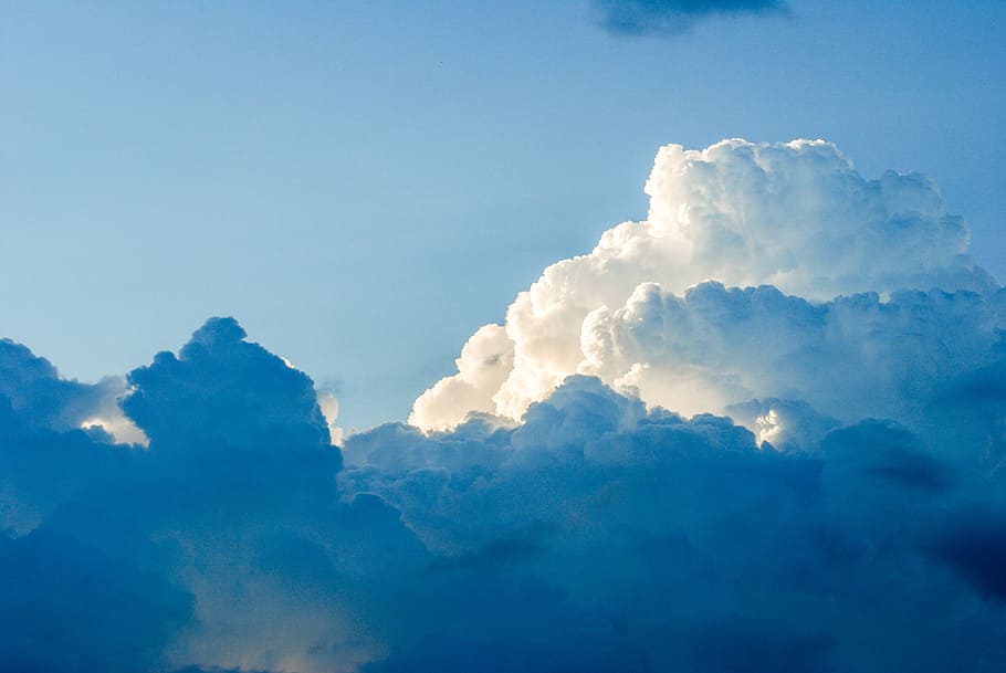 photo of columbus clouds, sky, blue, glow, landscapes, cloud - sky HD wallpaper