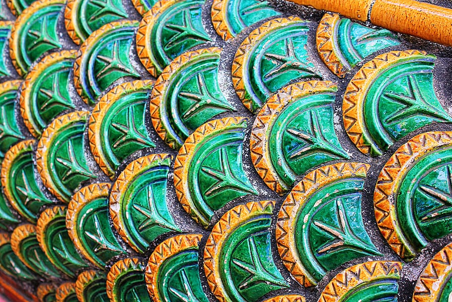 scale, texture, background, green, decoration, pattern, full frame HD wallpaper