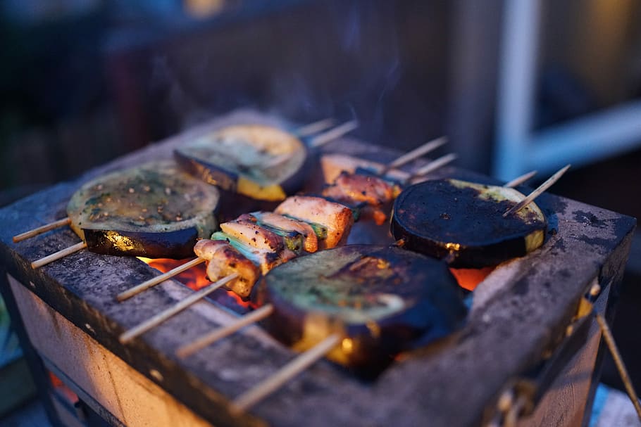 food grilling, barbecue Grill, grilled, cooking, fire - Natural Phenomenon HD wallpaper
