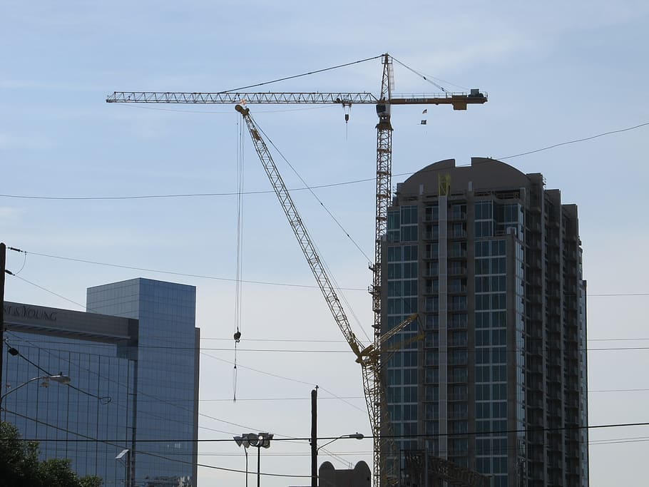 construction crane, building site, development, architecture HD wallpaper