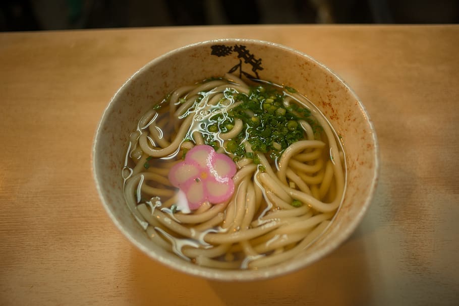 brown ceramic bowl, udon noodles, diet, kansai, jr, italian food