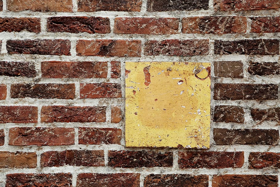 gray concrete brick wall, square, brown, wooden, red, bricks HD wallpaper