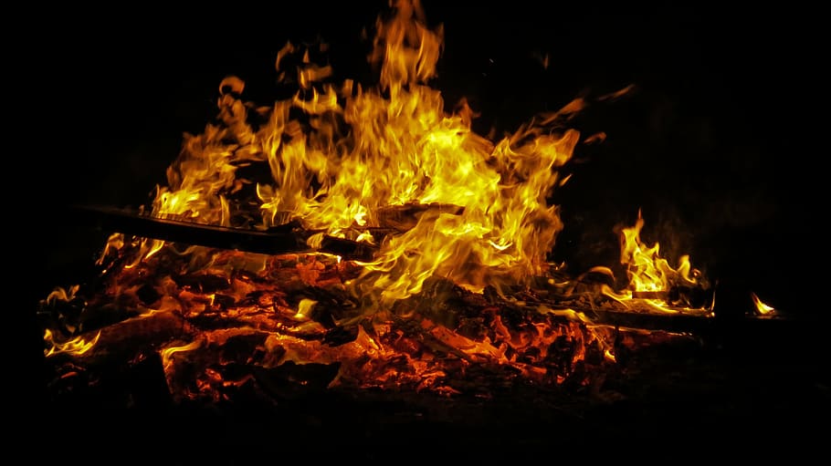 fire, easter, easter fire, flame, blaze, customs, branches HD wallpaper