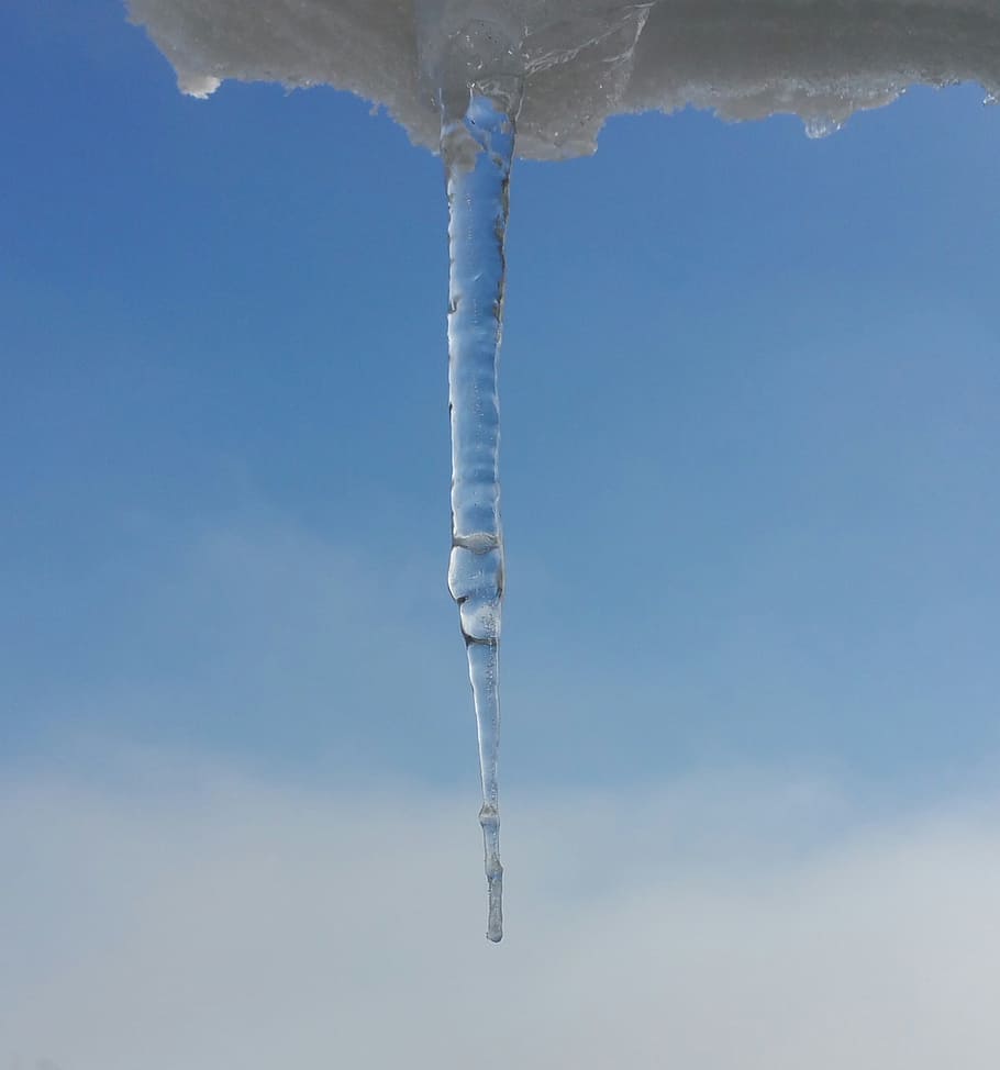 icicle, winter, snow, ice, frozen, sky, background, blue, nature HD wallpaper